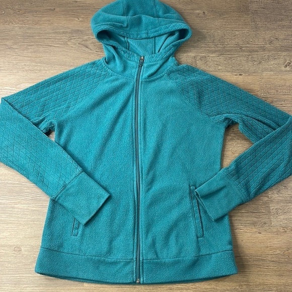 Tek Gear Women’s Turquoise Zip Up Hooded Fleece Jacket, size small - Picture 1 of 10